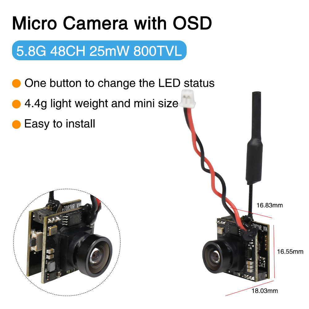 EWRF 800TVL Mikro Kamera, OSD  - Drone Racing Camera incelemesi ve fiyatı